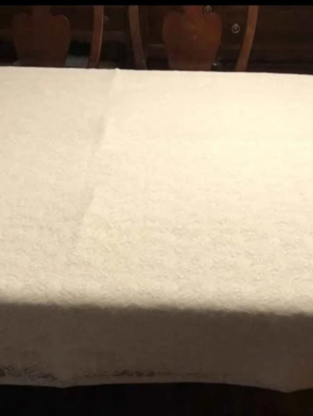 Elegant White/Off-White Floral Jacquard Tablecloth - Home Dining